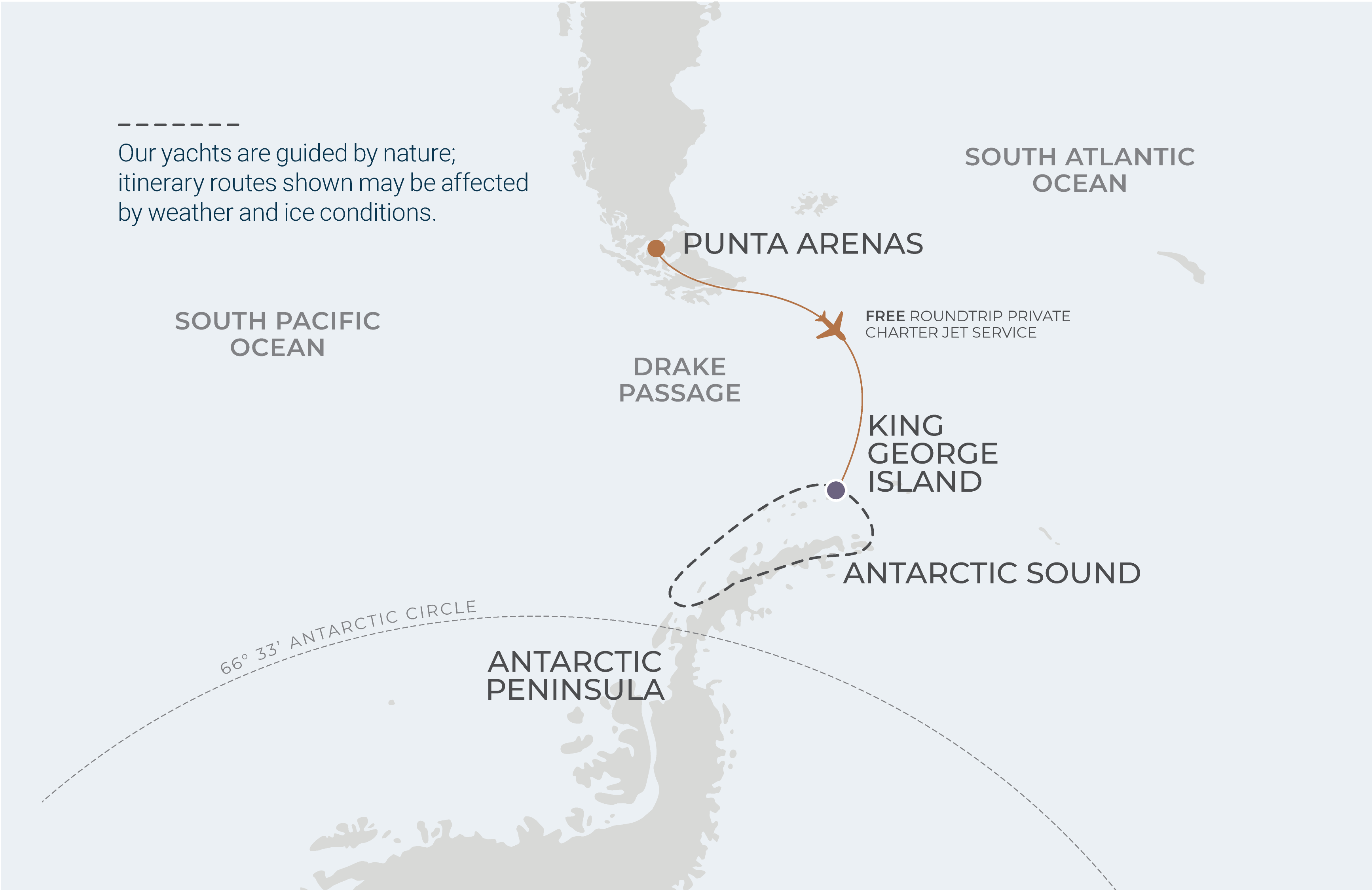 Map for 7-Night King George Island Roundtrip 12.2.25