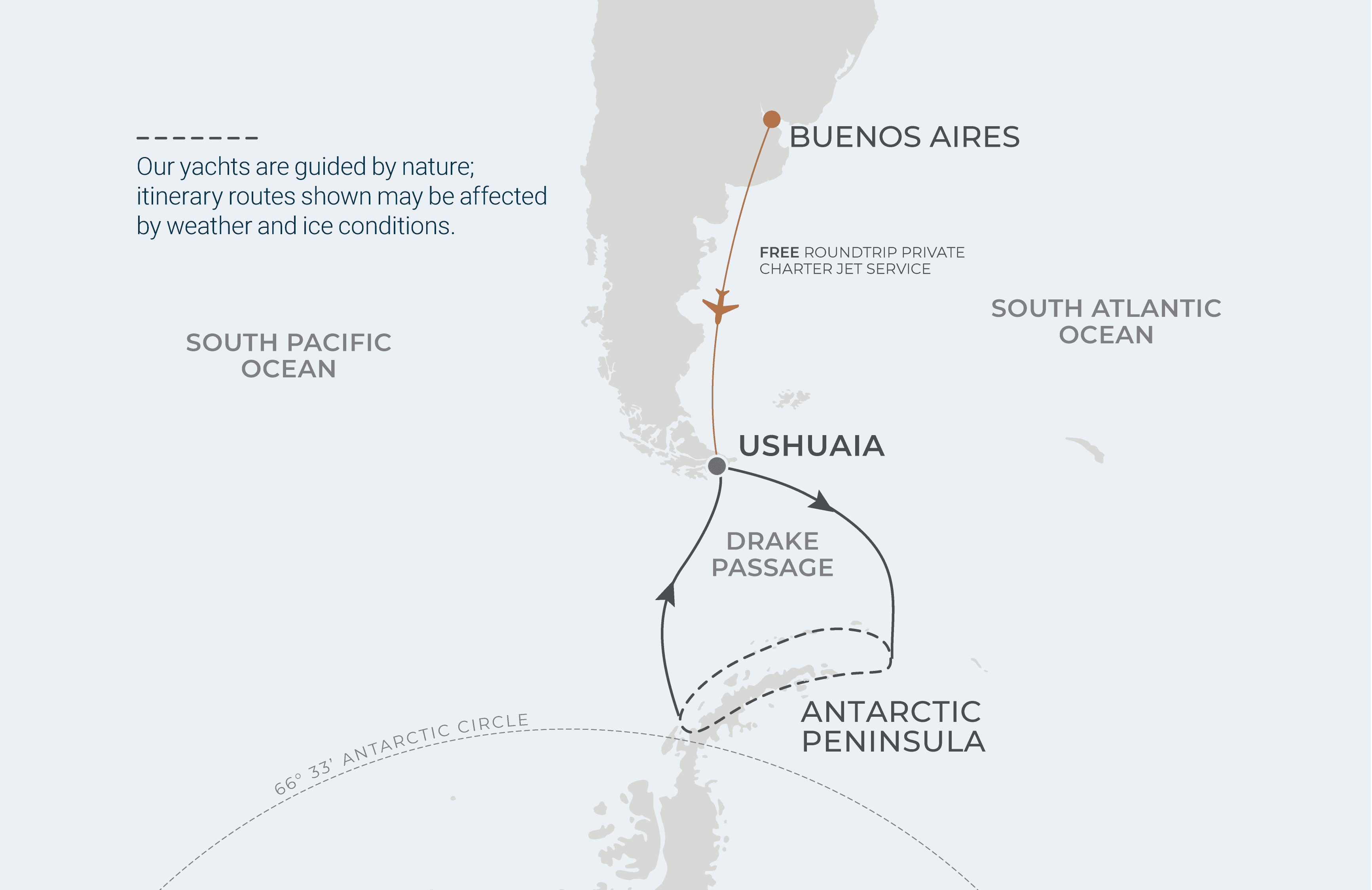 Map for 10-Night Ushuaia Roundtrip 1.6.26