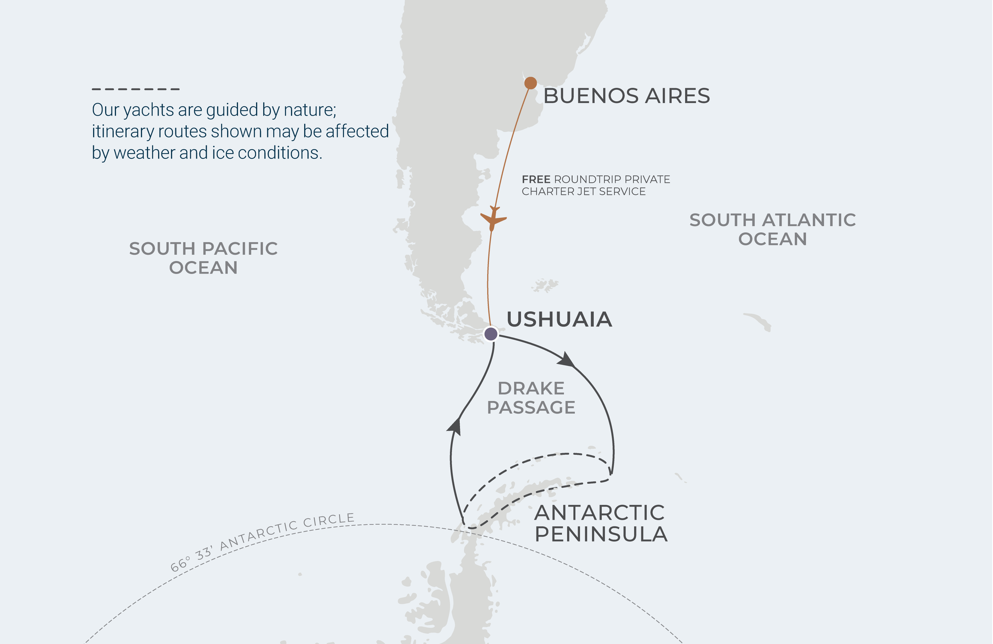 Map for 9-Night Ushuaia Roundtrip 1.15.26