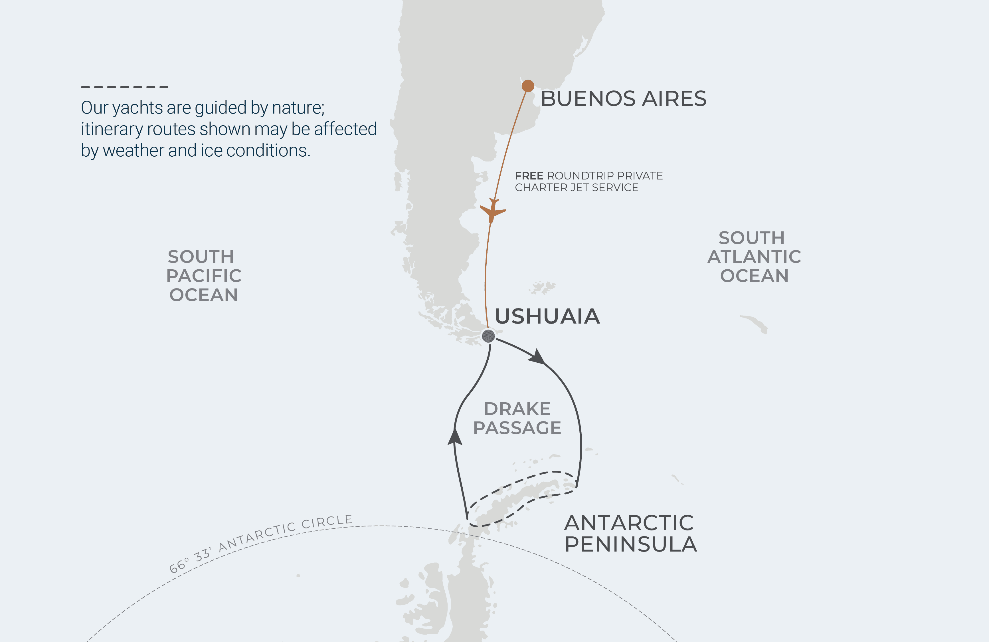 Map for 11-Night Ushuaia Roundtrip 2.14.26