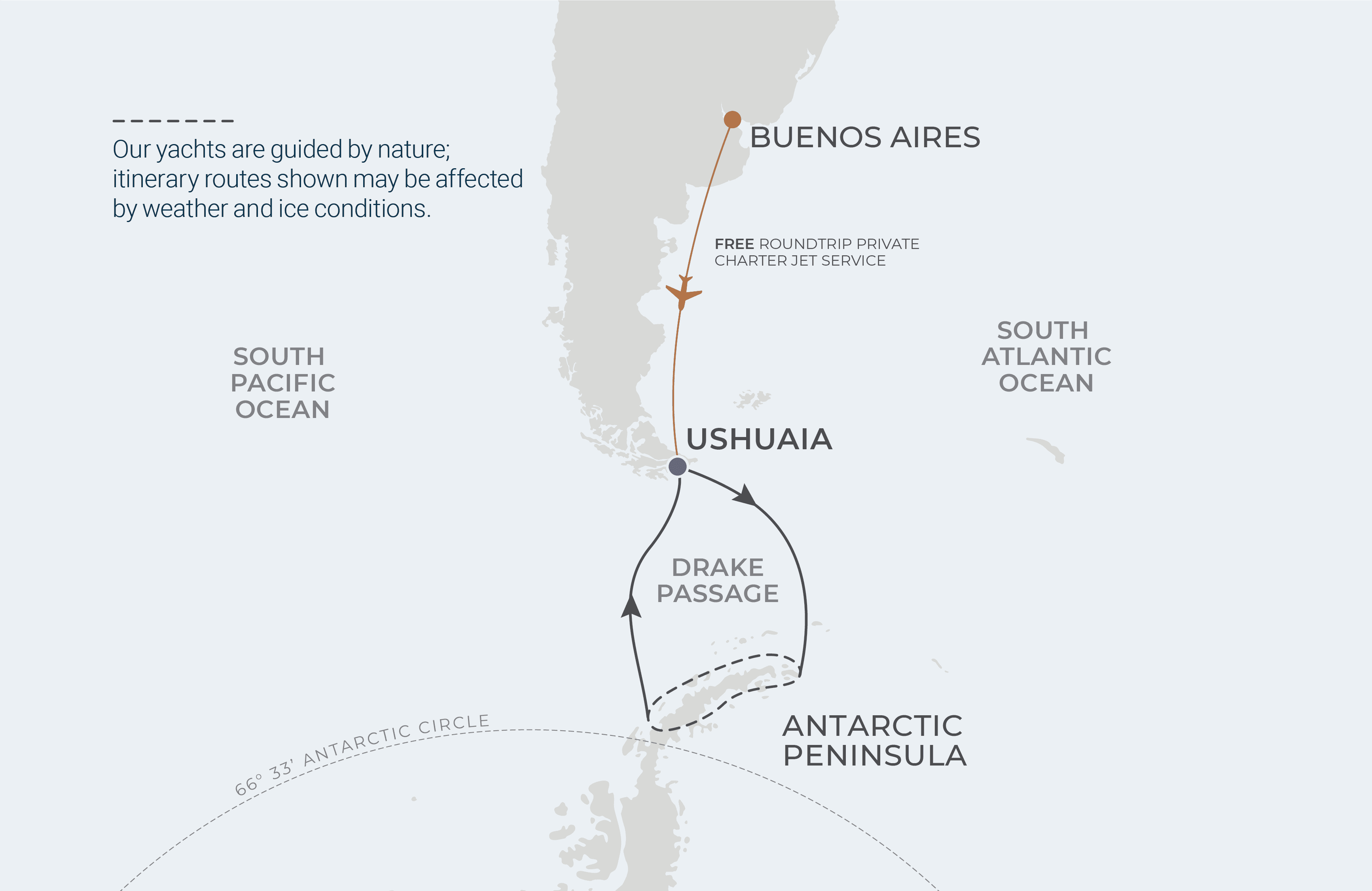 Map for 11-Night Ushuaia Roundtrip 2.20.26