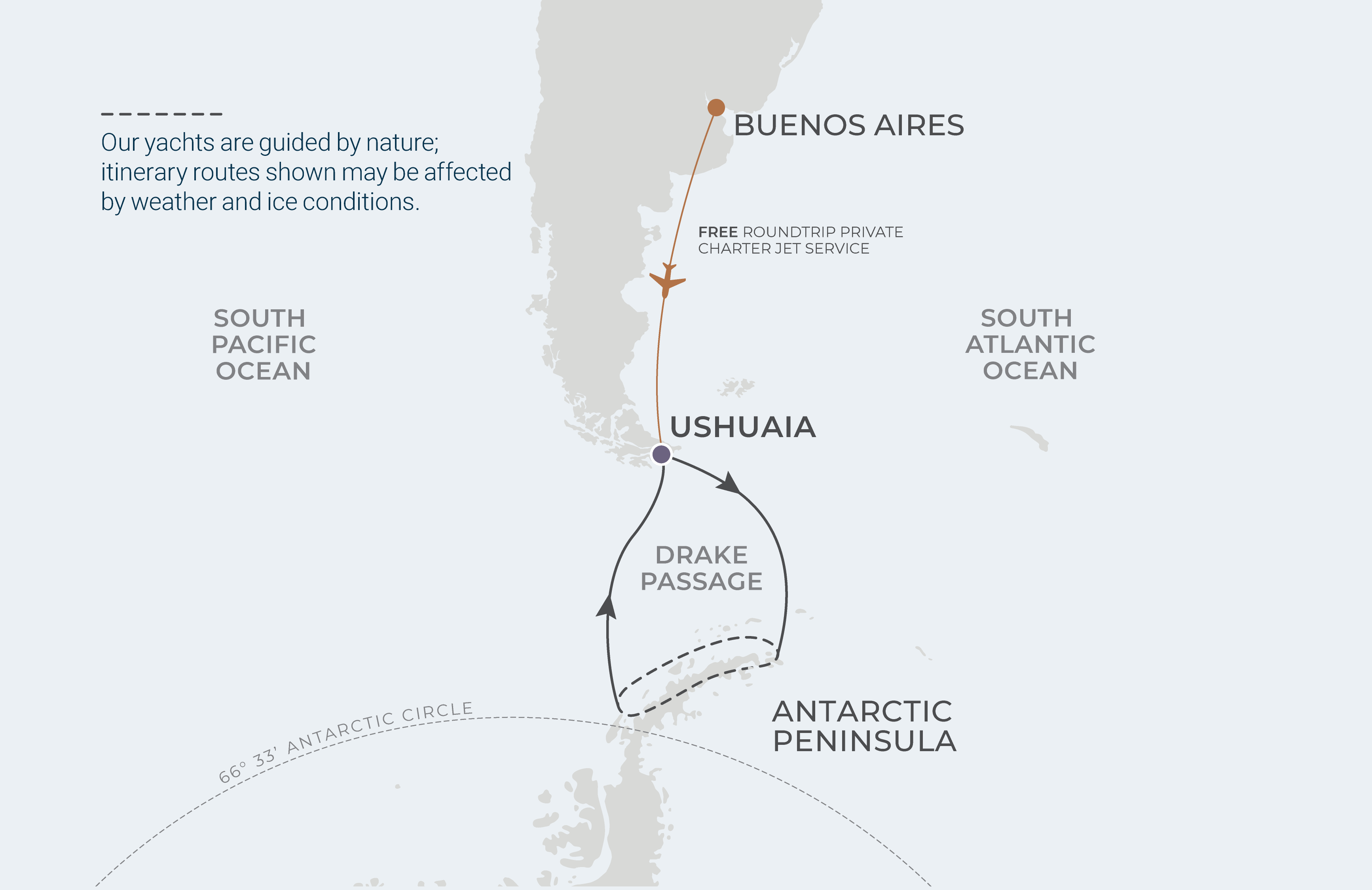 Map for 11-Night Ushuaia Roundtrip 3.8.26