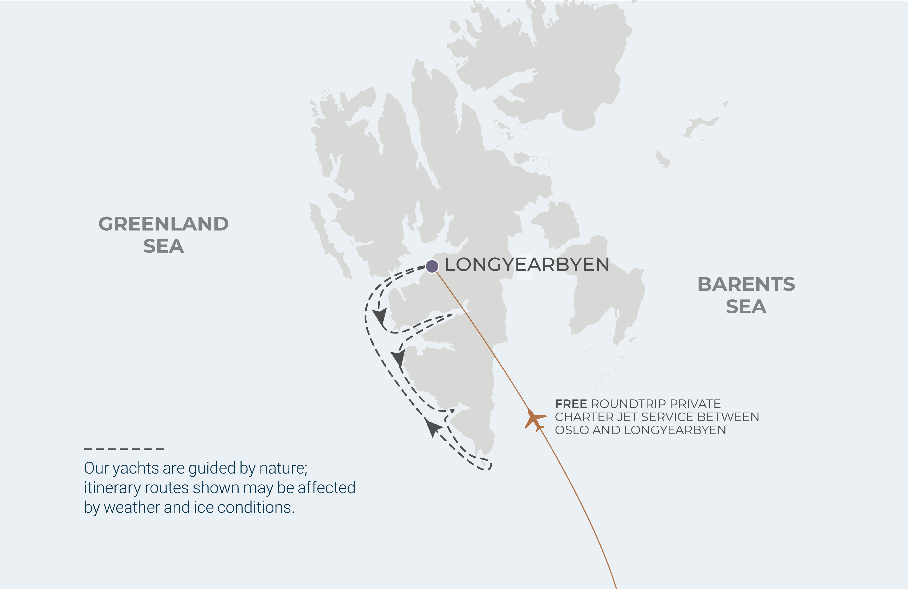 Map for 7-Night Longyearbyen Roundtrip 5.29.26