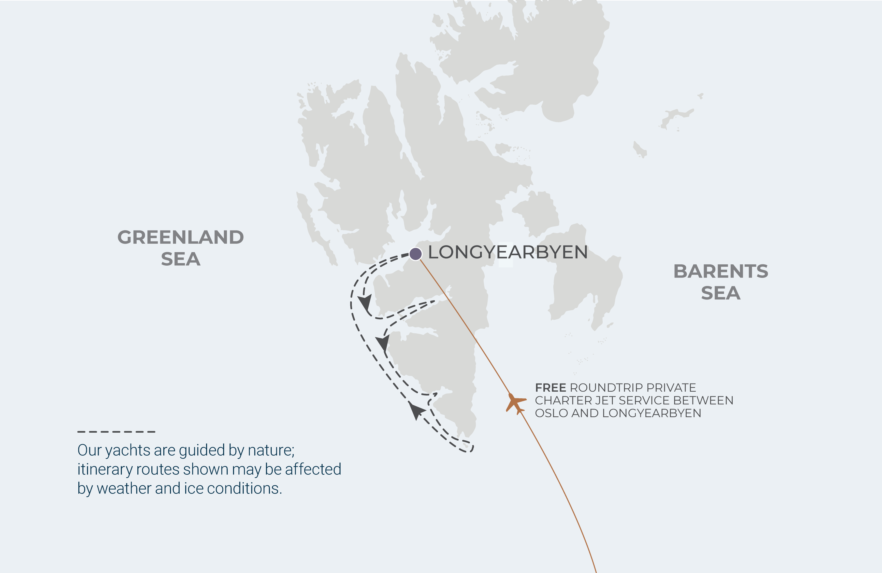 Map for 6-Night Longyearbyen Roundtrip 6.5.26