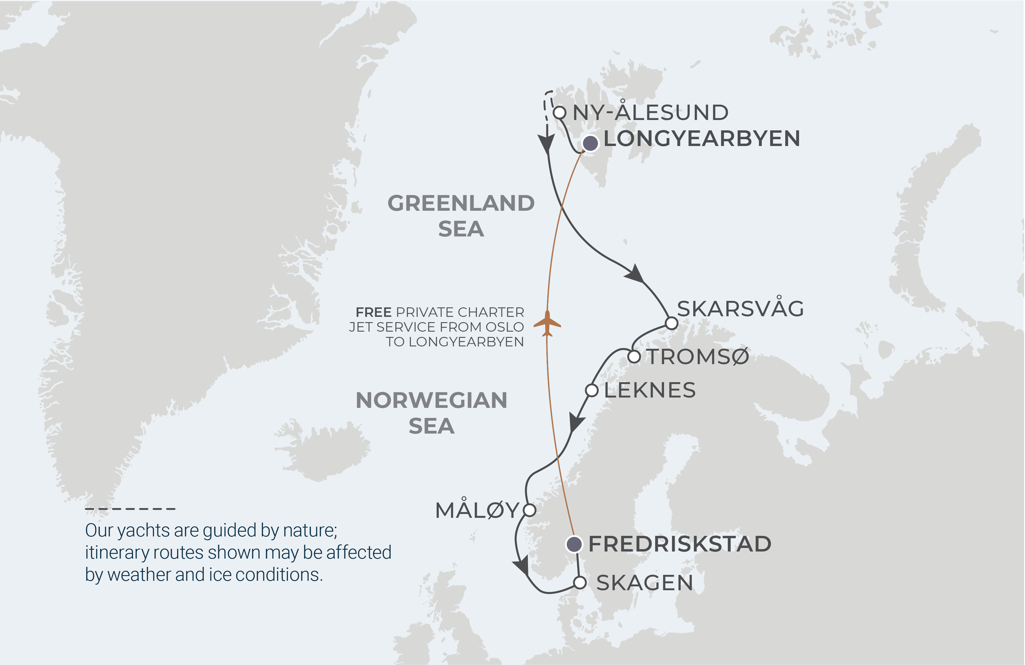 Map for 12-Night Longyearbyen to Oslo 6.18.26