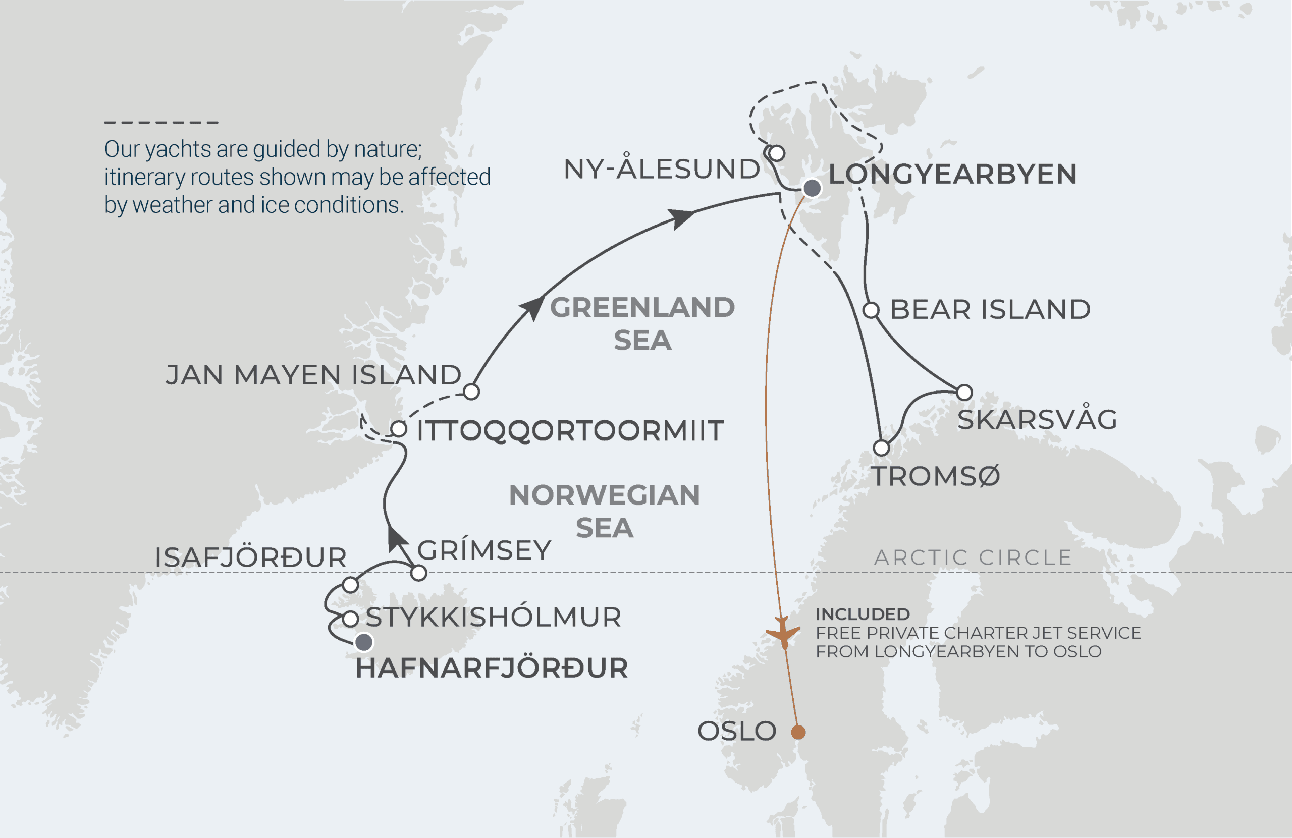 Map for 15-Night Reykjavík to Longyearbyen 8.15.26