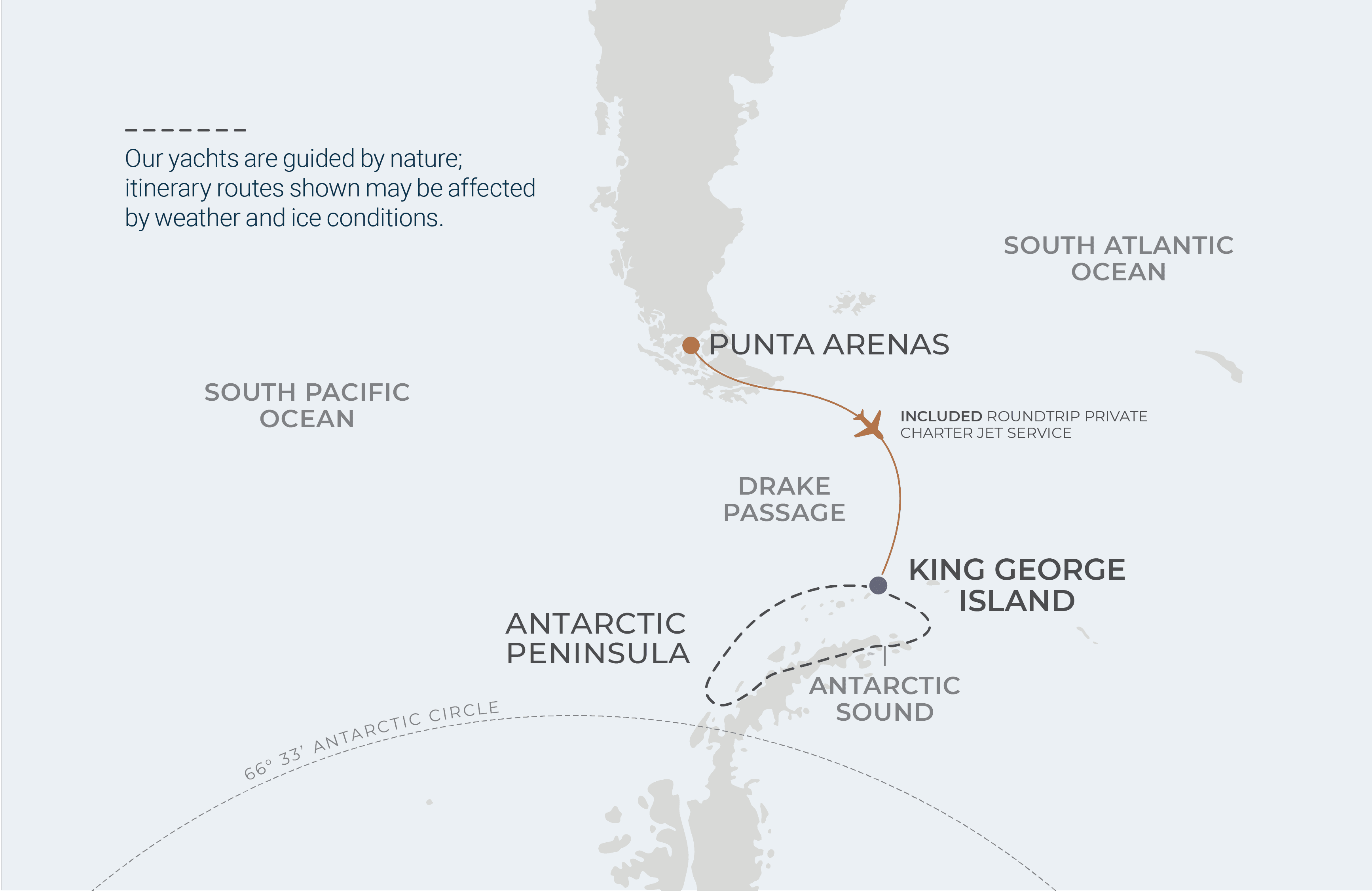 Map for 7-Night King George Island Roundtrip 12.14.26