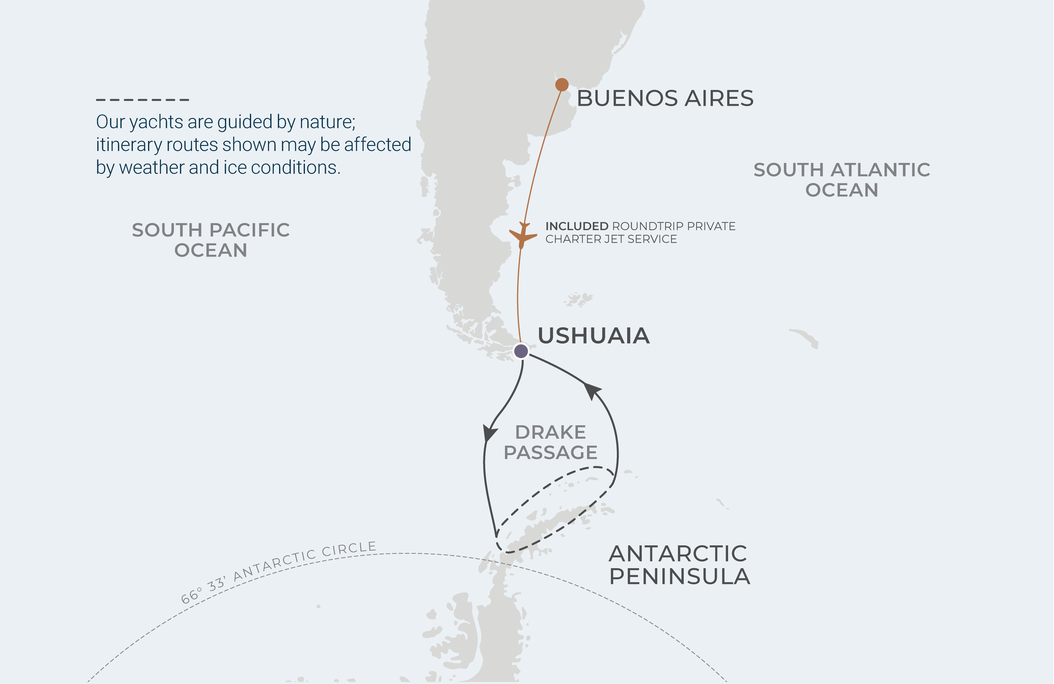 Map for 11-Night Ushuaia Roundtrip 3.2.27