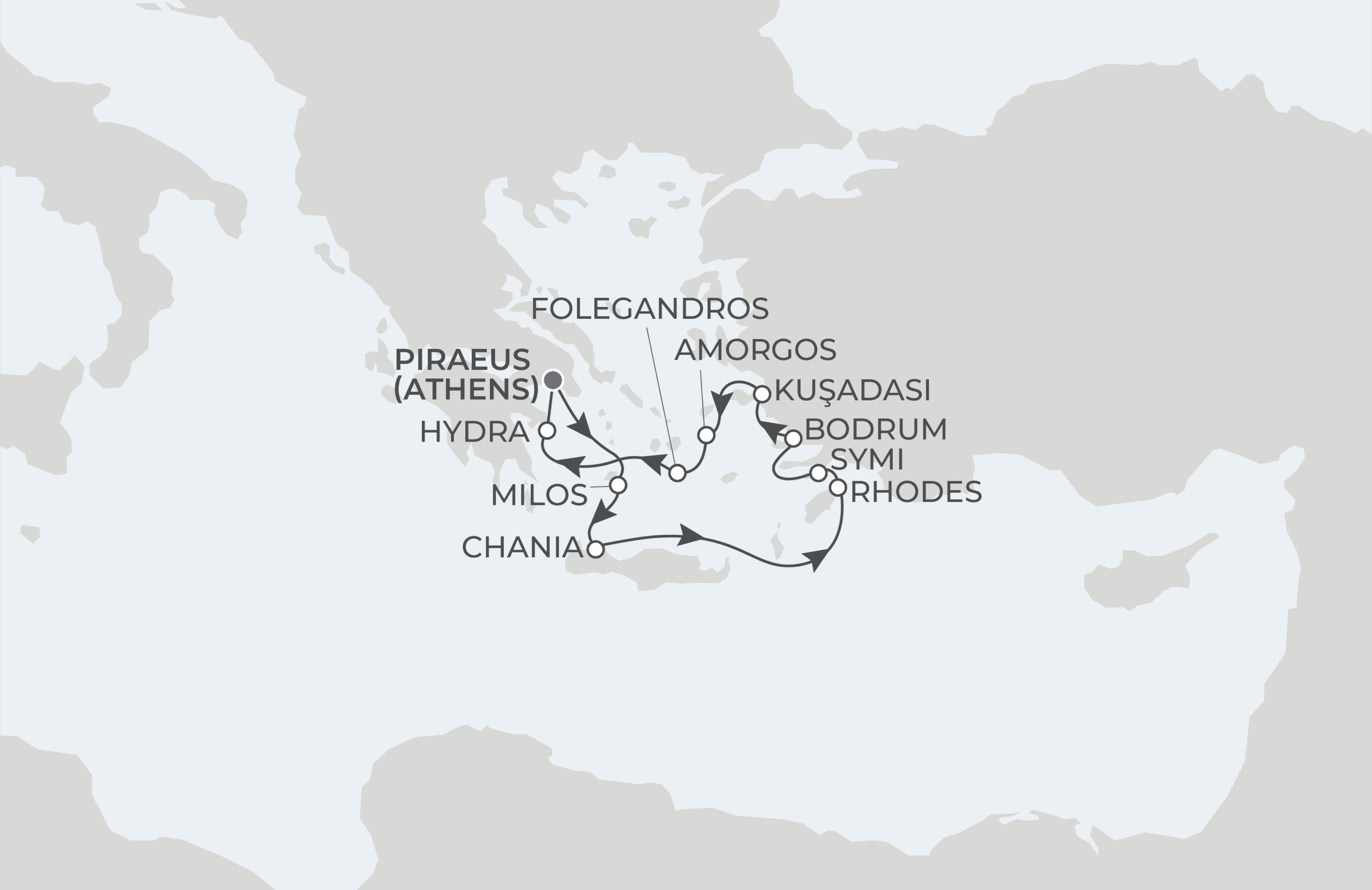 Map for 11-Night Athens Roundtrip 6.27.27