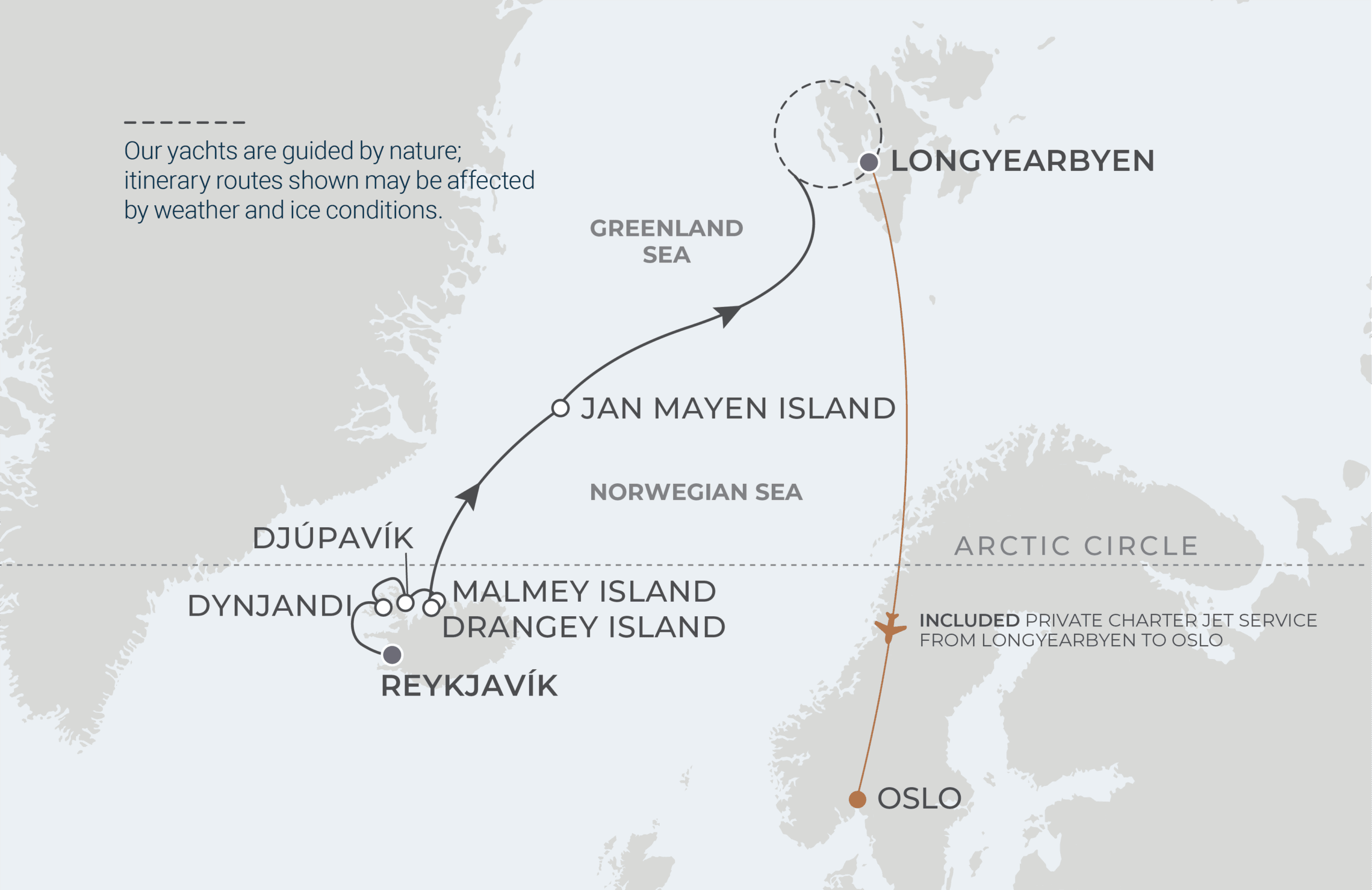 Map for 11-Night Reykjavík to Longyearbyen 6.12.27
