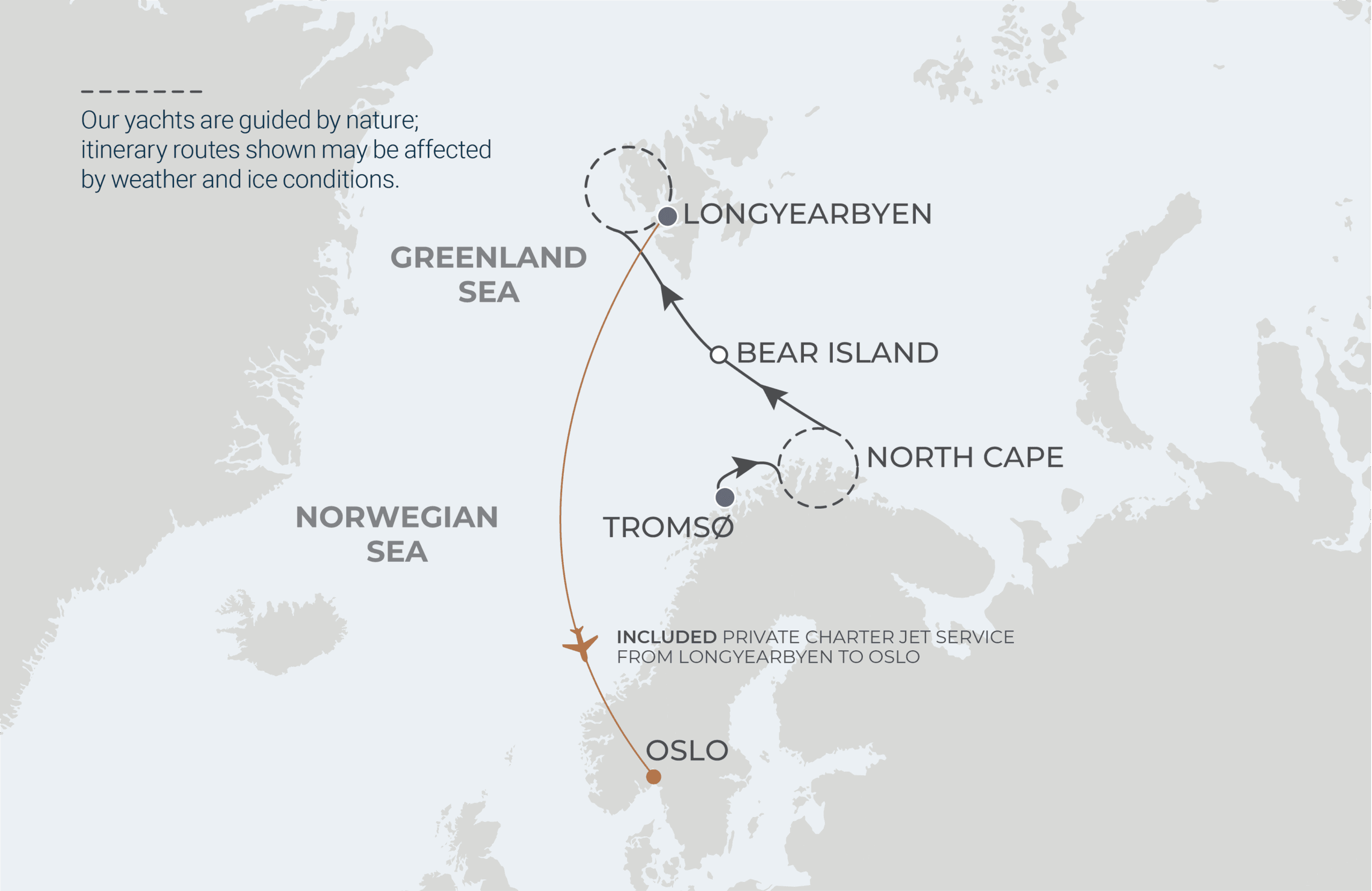 Map for 11-Night Tromsø to Longyearbyen 7.4.27