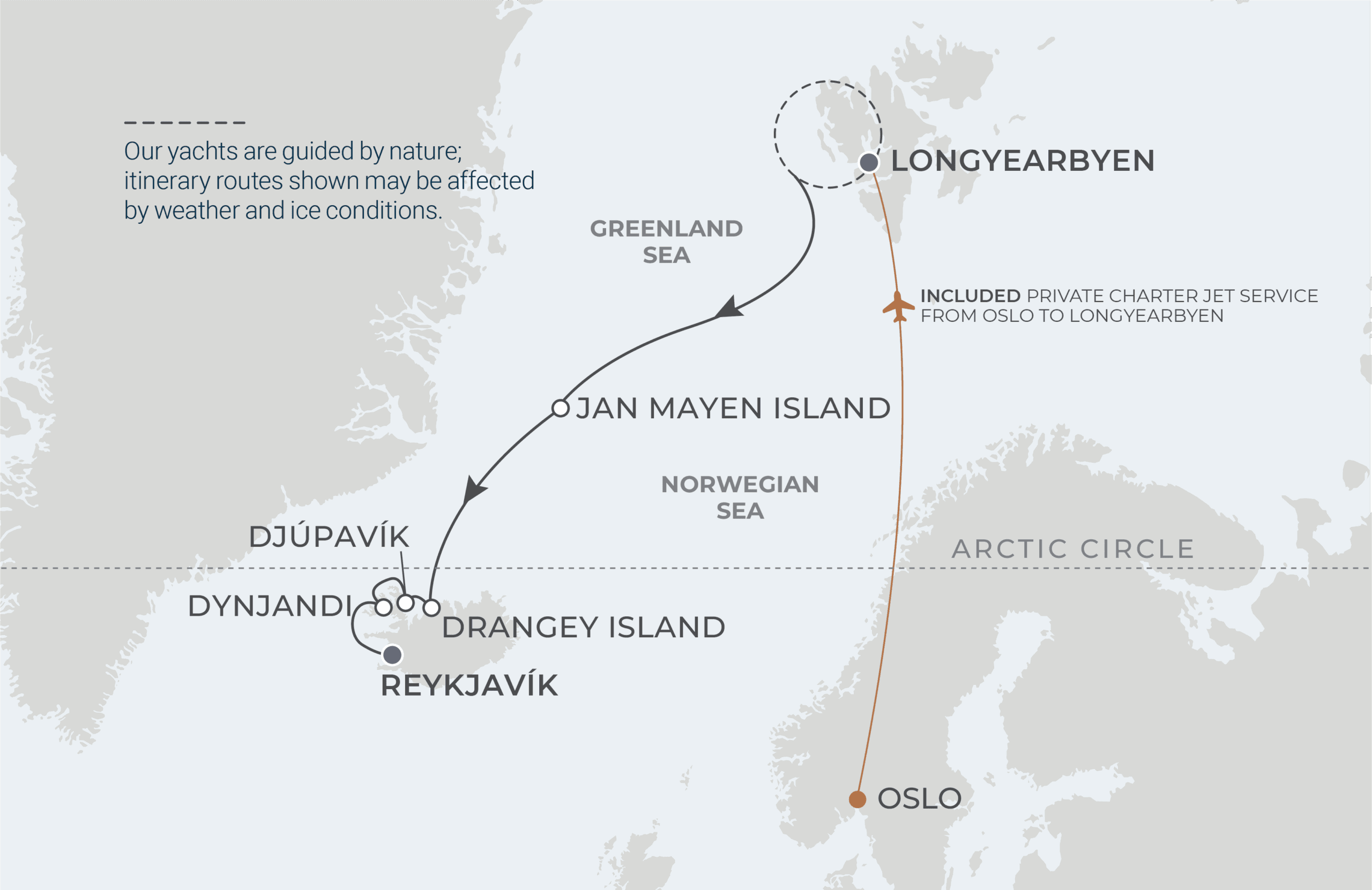 Map for 10-Night Longyearbyen to Reykjavík 7.10.27