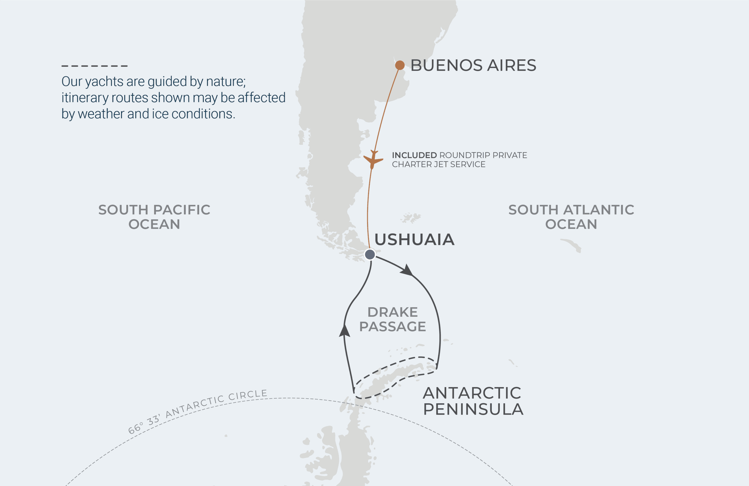 Map for 11-Night Ushuaia Roundtrip 11.10.27