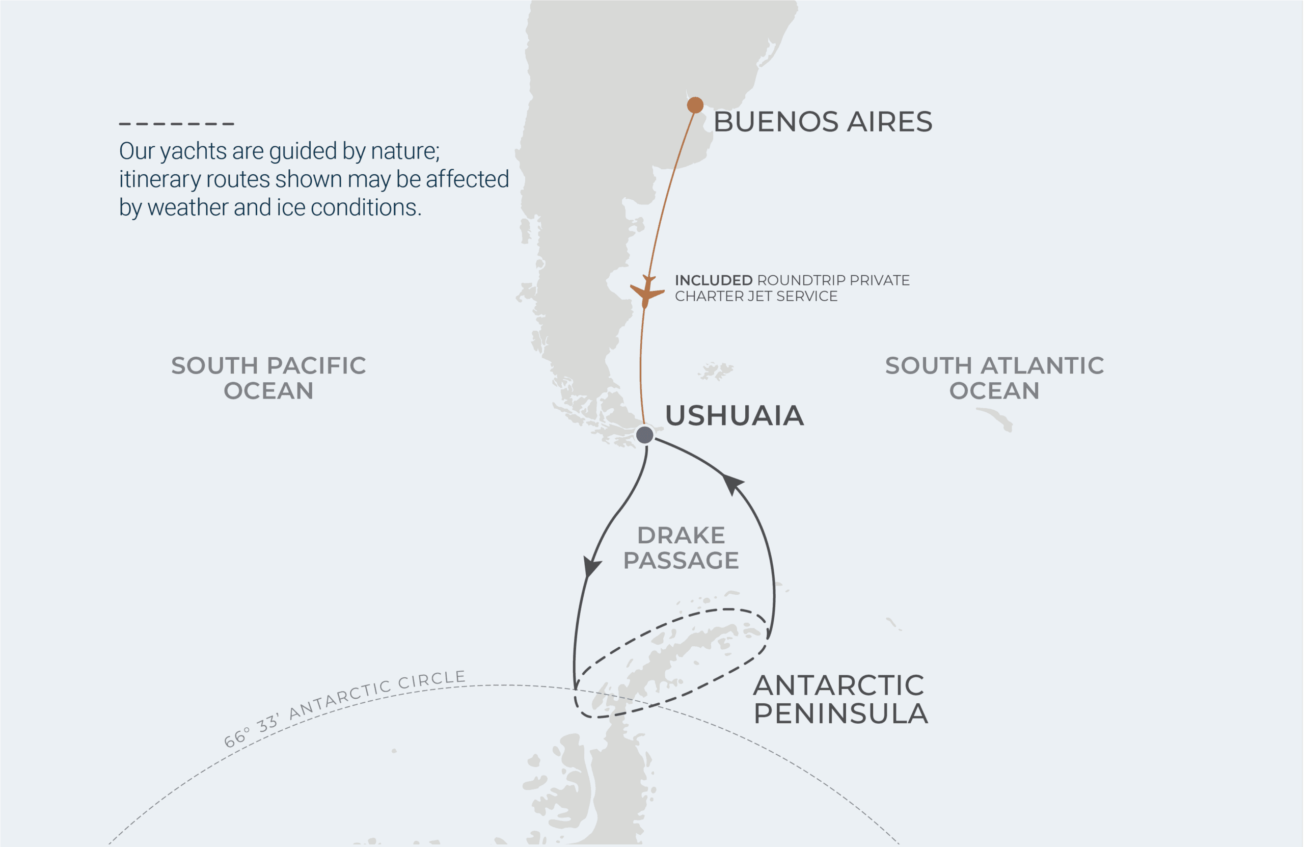 Map for 12-Night Ushuaia Roundtrip 1.3.28